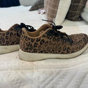 Skechers Brown and Black Animal Print Sneakers